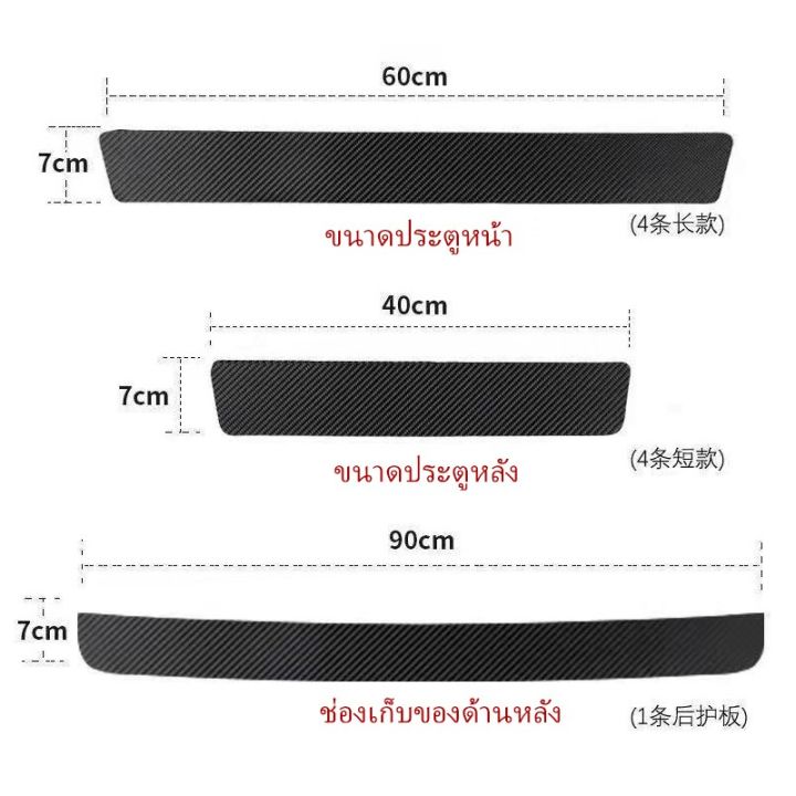 สติกเกอร์-กันรอยชายบันได-เคฟล่า-สินค้าเฉพาะจุด-ใส่ได้-ทุกรุ่น-กันรอยชายบันไดรถ-กันรอยประตูรถ-กันรอย-บันได-รถยนต์-ธรณีประตูเรืองแสง