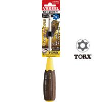 Vessel ไขควง Wood compo หัวTX TORX กันลื่น T40Hx120  No.B-340TX