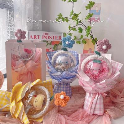 Kawaii Sanrio Bouquet Plush My Melody Cinnamonroll Doll น่ารักนุ่มยัดนุ่นของเล่นสำหรับเด็กผู้หญิงของขวัญวันวาเลนไทน์
