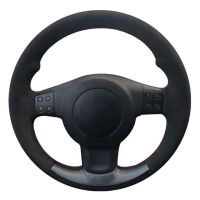 Car Steering Wheel Cover Soft Black Suede Hand-stitched For Seat Leon (1P) FR 2007 Leon (1P) Cupra 2007 Ibiza (6L) FR 2006