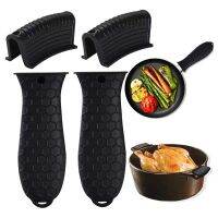 4 Pack Silicone Hot Handle Holders Cover Cast Iron Skillet Handle Cover Pot Handle Holder Sleeve Heat Resistant