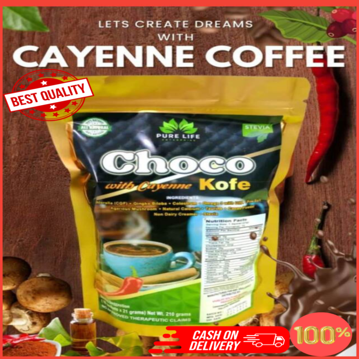 ☕The Best Choco with Cayenne Coffee Powder One 1 Pure Life Organic☕