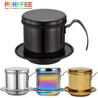 【2023】Stainless Steel Vietnamese Coffee Drip Filter Cup Portable Traditional Vietnam Coffee Maker Coffee Brewing Tool for Office Home ！