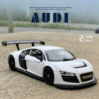 รถของเล่นโลหะโมเดลรถยนต์สปอร์ตรถคูเป้ R8โลหะ1/24 AUDI แบบจำลองรถแข่งคอลเลกชันการจำลองสูงของขวัญสำหรับเด็ก