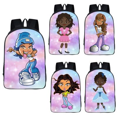 Cute Cartoon Afro Girl Print Backpack Teenager Children Hip Hop Girls Schoolbags for Travel Bookbag Laptop Rucksacks Storage Bag