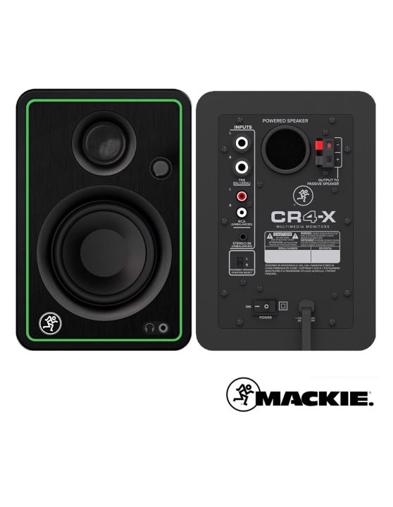 mackie-cr4-x-ลำโพงมอมิเตอร์-50-วัตต์-ลำโพงสตูดิโอ-คุณภาพเสียงระดับสตูดิโอ-รองรับทุกย่านเสียง-ต่อหูฟังได้-ใช้งานได้ทั้ง-pc-smartphone-แถมฟรีสาย-rca