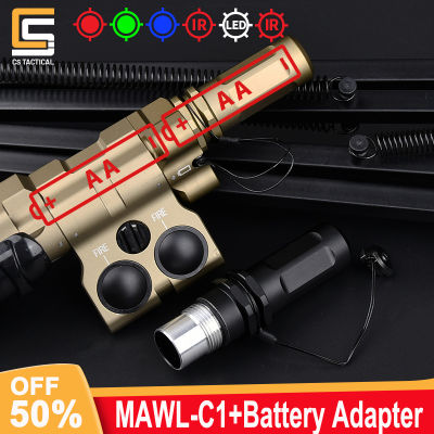 WADSN MAWL EC2เลเซอร์สีเขียวสีแดงสีน้ำเงินเลเซอร์ Endcap เล็งอุปกรณ์ IR Illumination พร้อม CNC Metal MAWL AA Battery ADAPTER