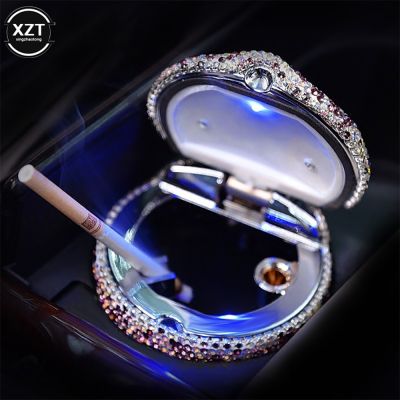 hot【DT】 Multifunctional Rhinestones Car Ashtray Smoke Cup Holder with