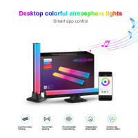 2Pcs Smart RGB Atmosphere Party Lights Strips Floor Stand Lamps Colorful APP Bluetooth LED Desktop Lighting with Microphone