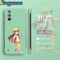 Jingsanc สำหรับ Realme GT Neo 5G Neo 3T 3 2T 2 5G รุ่น Master เคสโทรศัพท์เด็กสาวน่ารักแบบด้านสีลูกกวาดแข็งไร้กรอบพีซีสีเขียวป้องกันแสงไฟแบบฤดูใบไม้ร่วง M001-2