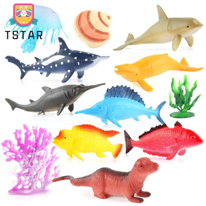 12ชิ้น-ถุงจำลอง-seabed-ocean-สัตว์รุ่นแมงกะพรุน-scallop-whale-shark-sailfish-เครื่องประดับ-model-cod