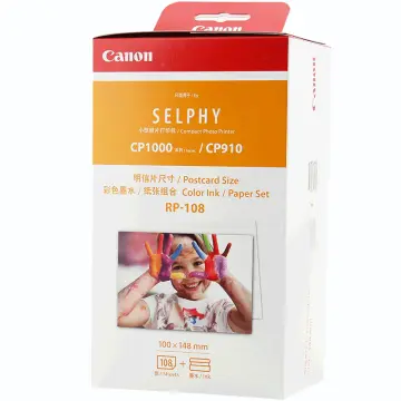 RP-108 Photo Papers 100*148mm(6 inch) sheets and 2 Ink Cartridge for Canon  Selphy Photo Printer CP800 CP910 CP1200 CP1300