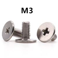 M3x3ชิ้น/4/5/6/10มม. สลักเกลียวหัวเวเฟอร์304เหล็กกล้าไร้สนิมข้ามต่ำบางมากๆฟิลลิปส์สำหรับตักคอมพิวเตอร์ซม.