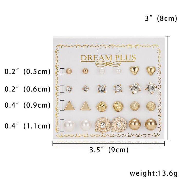 12-pairs-set-combination-stud-earrings-fashion-korean-imitation-zircon-earring-pearl-diamond-ear-gifts-factory-wholesale