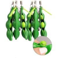 1Pcs Infinite Squeeze Edamame Bean Pea Expression Chain Key Relieve Toys Pendant Ornament Antistress Decompression Stress R3A9