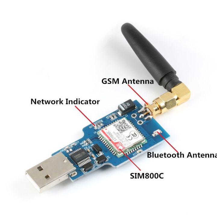 usb-to-gsm-module-quad-band-gsm-gprs-sim800c-sim800-module-for-wireless-ble-module-sms-messaging-with-antenna