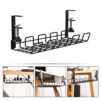 【 Party Store 】 Under Desk Wire Storage Rack Under Desk Cable Organizer Under-Table Storage Rack Wire Patch Board Storage Wire Cable Tray