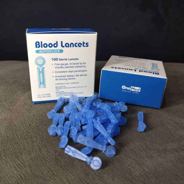 Renoma Blood Lancet / 1 Kotak Jarum Lancet Steril Ukuran 28 G / Blood Lancets Jarum Pengambil