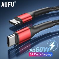 AUFU USB C to USB Type C Cable for MacBook Pro Quick Charge 3.0 60W PD Fast Charging Cable for Samsung Xiaomi POCO Charge Cable