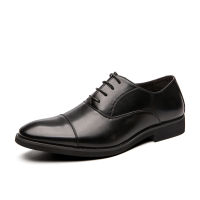 2021Leather Business Men Dress Shoes Lace Up Men Formal Suits Shoes Groom Wedding Shoes Oxfords England Trend Men Loafers Plus Size