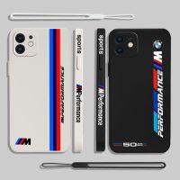 {Haojia เคสโทรศัพท์} เคสโทรศัพท์ BMW ยี่ห้อรถสปอร์ตสำหรับ iPhone 14 13 12 11 Pro Max Mini X XR XS MAX SE20 8 7 Plus 6S ซิลิโคนกับสายคล้องมือ