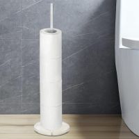 Toilet Paper Roll Storage Holder Modern Freestanding Bathroom Toilet Tissue Stand Clear Acrylic 20-Inch Floor Standing Roll Toilet Roll Holders