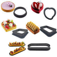 5PCS DIY Tart แหวนแม่พิมพ์เค้กเครื่องมือขนมฝรั่งเศส Bakeware เครื่องตัดรอบรูปร่างตกแต่งเครื่องมือ Perforated Mousse วงกลม-VXCB MALL