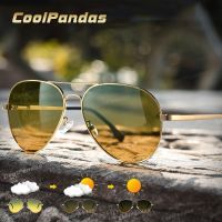 【CC】♘  Photochromic Sunglasses Men Polarized Aviation Day Night Vision Glasses for Driving Anti-UV Goggle de sol masculino