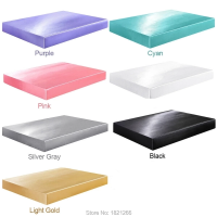 Silk satin bed sheet super soft silky fit 360° enveloping pillowcase mattress cover deep pocket full elastic band