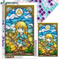 เจาะเต็มรอบ5D DIY ภาพวาดเพชร Zelda ศิลปะหัตถกรรมตกแต่งบ้าน