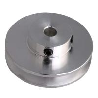 Silver Aluminum Alloy 41x16MM Single Groove 6-12MM Fixed Bore Pulley for Motor Shaft 3-5MM PU Round Belt Printing Stamping