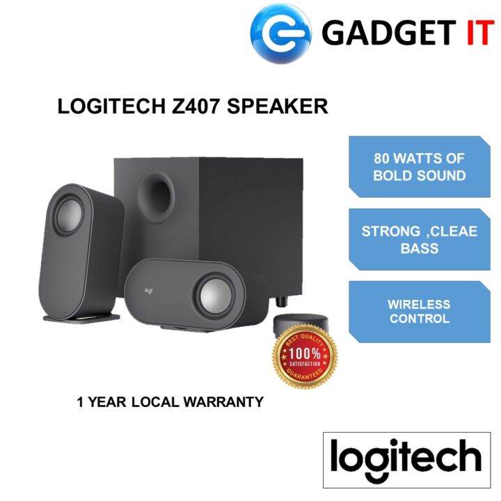 LOGITECH Z407 BLUETOOTH SPEAKER WITH WIRELESS CONTROL,IMMERSIVE AUDIO ...