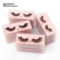 SHIDISHANGPIN ขนตาปลอม1คู่ Faux Mink Eyelash 3D ยาวหนาเป็นธรรมชาติ Lashes