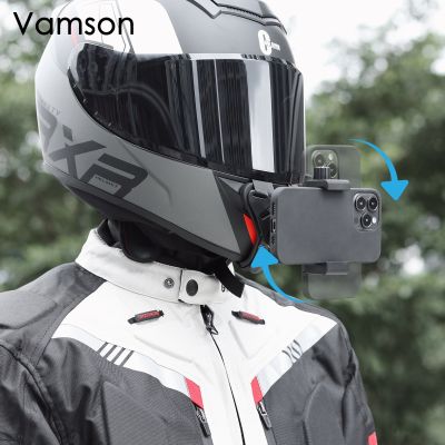 อุปกรณ์มอเตอร์ไซค์ Vamson สำหรับหมวกกันน็อคโกโปรขายึดกล้องโกโปรฮีโร่11 10 9สำหรับสมาร์ทโฟนสำหรับอุปกรณ์เสริมมอเตอร์ไซค์ X3 Insta360ชิ้น