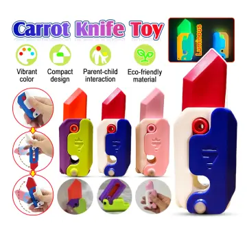 3D Carrot Butterfly Knife Baby Decompression Toy Little Radish Knife Swing  Knife