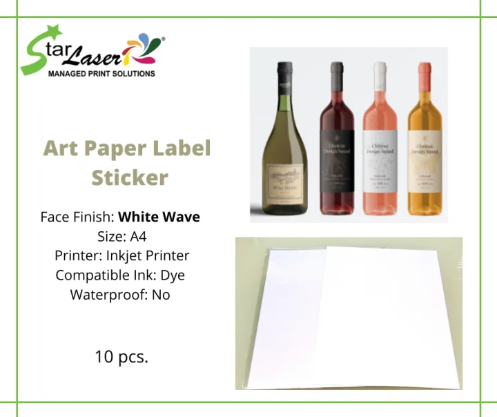 Art Paper Label Sticker (White Wave). Personalized high image quality