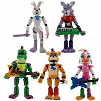 ของเล่นของเล่น FNAF ฝันร้ายของเล่นข้อต่อที่สามารถเคลื่อนย้ายได้อะนิเมะกระต่ายบอนนี่ชิก้าตุ๊กตากระต่ายที่เก็บตุ๊กตาแอคชั่นห้าคืนที่หุ่นจำลองของเฟร็ดดี้