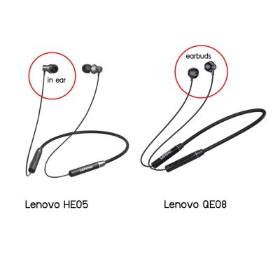 หูฟัง Lenovo HE05 &amp; QE08 หูฟังบลูทูธ In Ear Sports Bluetooth 5.0 หูฟัง earphone หูฟังไร้สาย