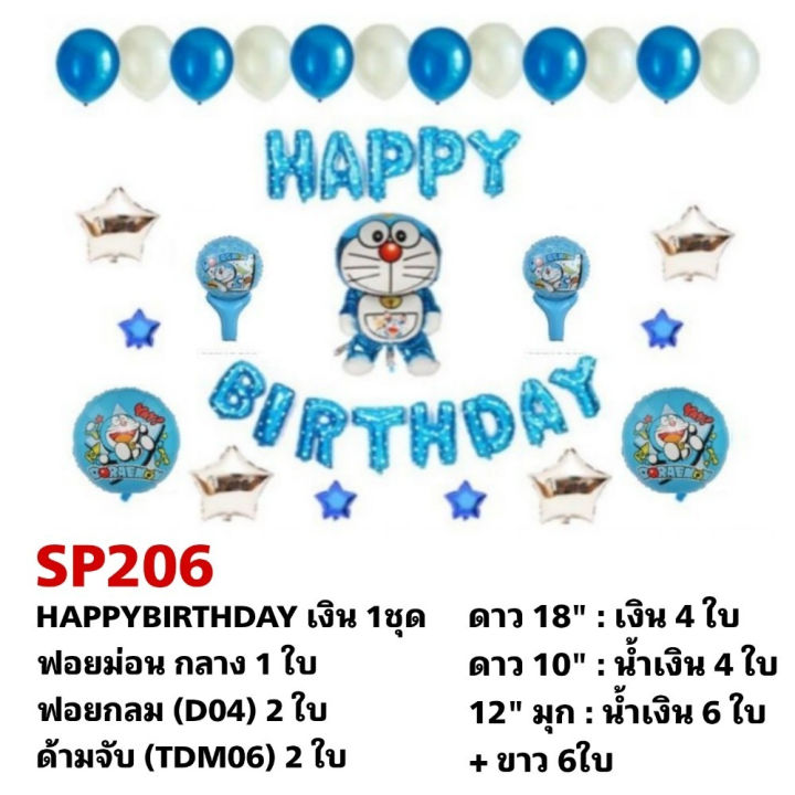 ลูกโป่งวันเกิด-โดเรม่อน-ชุดโดเรม่อนสดใสน่ารักมาก-ใช้สำหรับงานวันเกิด-และงานปาร์ตี้ต่างๆ