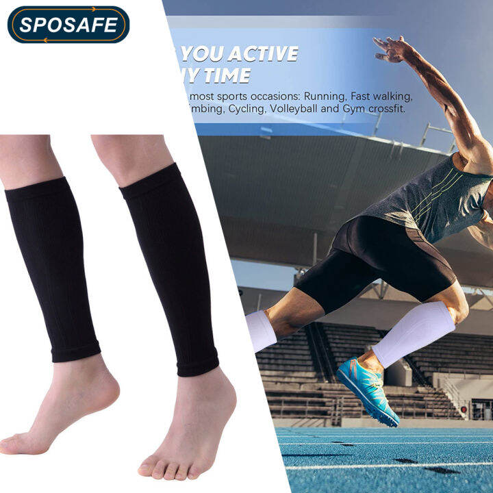 1Pair Calf Compression Leg Sleeve Footless Elastic Calf Support Socks