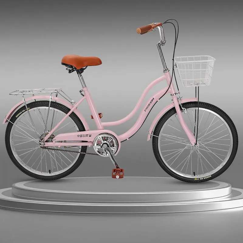 pink bike with basket adults