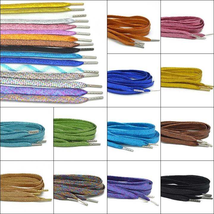 1 Pair Pearlized Glitter Shoelace Canvas Sneaker Flat Shoelace Shiny