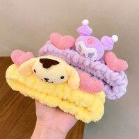 WEANP ผมน่ารักน่ารักสิ่งประดิษฐ์ผ้ากำมะหยี่โฟมล้างหน้ากันลื่น Pom Pom Purin Cinnamoroll ของฉัน Melody ผู้หญิงผ้าขนสัตว์ผ้ากำมะหยี่สไตล์ญี่ปุ่นที่คาดผมน่ารักเครื่องประดับผมที่รัดผม