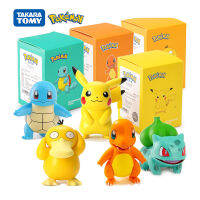 TOMY ของแท้ Pokemon 6 Pcs ชุด Pikachu Charmander Psyduck Squirtle Jigglypuff Bulbasaur อะนิเมะของเล่นตุ๊กตาเด็กของขวัญกล่อง