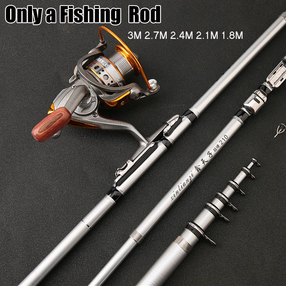 1.8M Ultralight Telescopic Spinning Rod Pole Freshwater Travel Fishing Tackles 