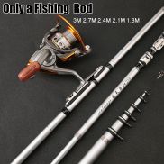 Carbon Fiber Telescopic Fishing Rod Pole Portable Spinning Travel