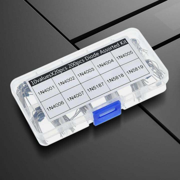 ไดโอดชุดสารพันตัวเรียงกระแส1n4001-1n4002-10ค่าชุดไดโอดจัดชุดพร้อมกล่อง1n4004-1n4006-1n4005-5v-200ชิ้น