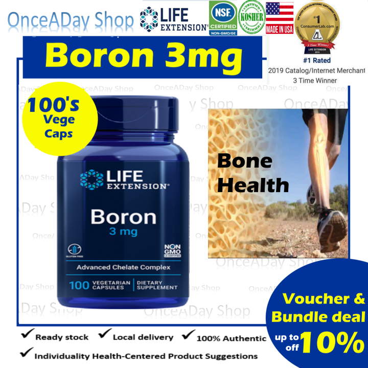 Life Extension, Boron, 3mg, 100 Vegetarian Capsules (vitamin b2, bone, arthritis) once a day