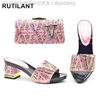 【hot】▨❒☂  African Matching Shoes and Italian In Shoe Set Decorated with Rhinestone