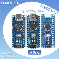 5Pcs Nano Mini Type-C Micro USB With the Bootloader Arduino Nano 3.0 Controller for Arduino CH340 USB Driver 16MhzAtmega328